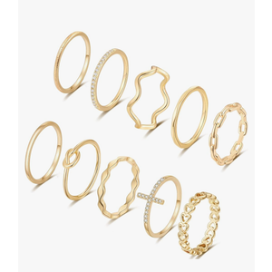 Visit the Store, ZOERAY
ZOERAY

10PCS 14K Gold Plated Stacking Rings for Women Thumb Stackable Knuckle Band Rings Plain Twist Thin Joint Finger Wedding Gold Ring Set for Women Size 8