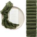Ling's Moment Luxury Cloth Wedding Napkins - 19x19 Inch Reusable Cheesecloth Linen Napkins for Wedding Reception, Bridal Shower, Dinner Table - Washable, Durable (Set of 10), [Sage Green]