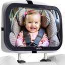 AMTIFO Shatterproof Baby Car Mirror - 360 Adjustable Rearview Mirror for Rear-Facing Car Seats, Clear Wide-Angle View, Easy Tool-Free Installation,Child Safety & Peace of Mind