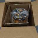 BOLITE Hummingbird Feeder, Hand Blown Glass Hummingbird Feeders for Outdoors Hanging with Ant Moat, 5 Bee-Proof Ports, Leak-Proof, 360 Perch, 22oz, Orange, Gifts for Women Men, Gifts for Mom Dad