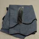 MIULEE 84" Long Scalloped Shower Curtain Linen Textured with 12 Metal Hooks Cute Extra Long Heavy Duty Washable Waterproof Cloth Shower Curtains with Black Border for Bathroom Hotel, Dusty Blue