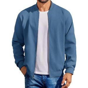 COOFANDY Bomber Lightweight Varsity Jacket Men Casual Flight Jacket With Pockets Navy, Large