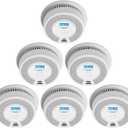 X-Sense Wireless Interconnected Combination Smoke and Carbon Monoxide Detector with LCD Display & 10-Year Battery, Over 820 ft Transmission Range, 6-Pack