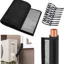 3 Layers Ac Pipe Insulation Outdoor Protector Outdoor 600D Oxford HVAC Copper Pipe Insulation Cover 72x10.2In with 10 Cable Ties for Central Air Conditioning Mini Splits