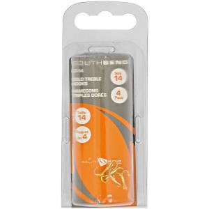South Bend Gold&Black Trebel Hooks, Size 16 + 14 +12, 11 Pack