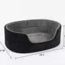 Small Dog Bed Cat Bed 16x20 Inch, Calming Pet Bed for Puppies, Teacup Dogs & Kittens, Half-Enclosed Open-Top Velvet Anti-Anxiety Bed, Machine Washable Cozy Snuggle Bed (Black)
