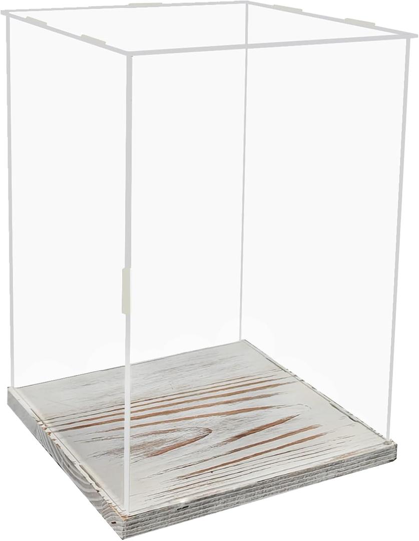 8x12'' Transparent Acrylic Display Box, Doll Doll Display Box,Collectible Display Box with Wooden Base, Suitable for Collecting and displaying Doll Dolls, Commemorative Trophies, Model Toys (White)