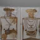 2 pieces Vintage Perfume Bottle Canvas Wall Art Modern Luxury Posters Print Fashion Glam Poster Picture for Bedroom Make up Room Home Decor 16"x24"(40x60cm)