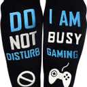 Novelty Gamers Socks Gifts For Christmas,Birthday,Video Game Gifts,Funny Saying Crew Socks for Men,Women and Teens (Gaming-05)