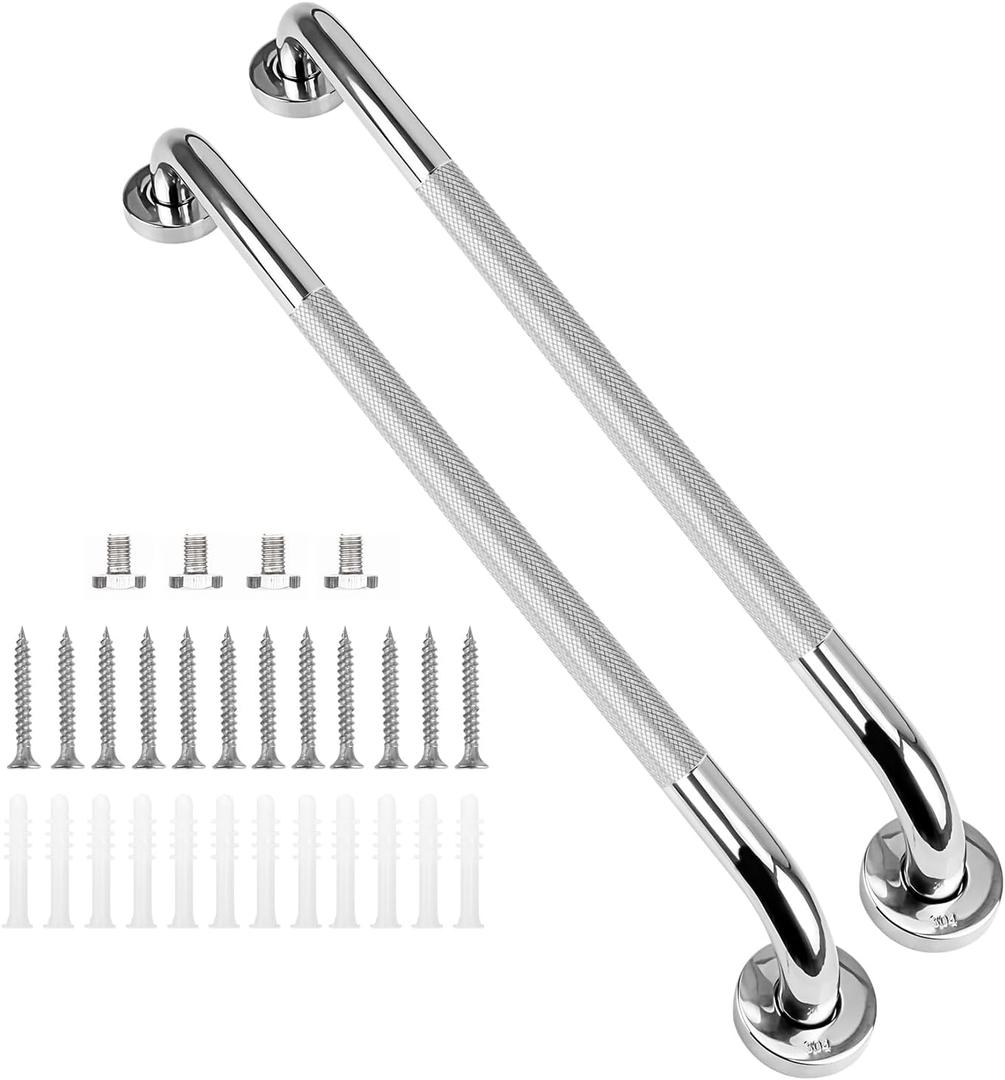 supregear Grab Bars for Bathtubs and Showers (2-Pack), Anti-Slip Stainless Steel Bathroom Safety Handle, Heavy Duty Grip Bars for Handicap Elderly Senior, 32 in