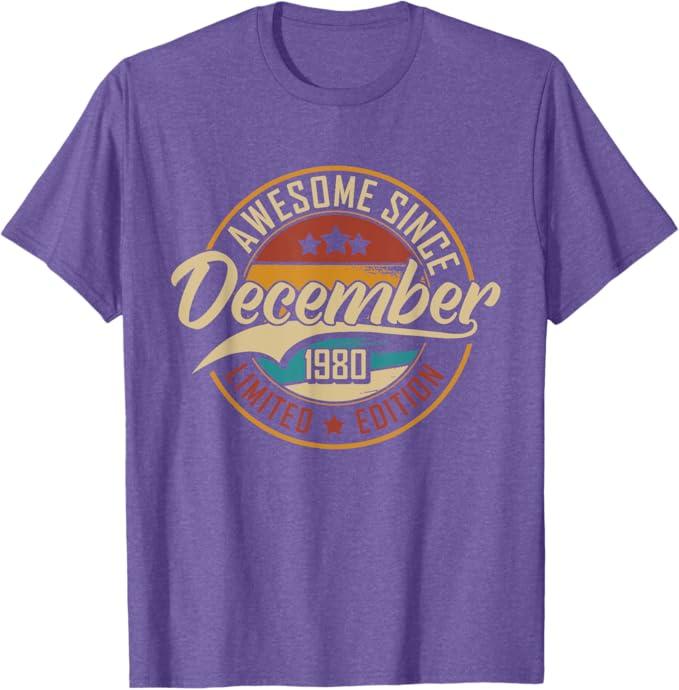Awesome Since December 1980 | 45 Years Old | 45th Birthday T-Shirt 2XL