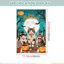 IVN Halloween Cat Garden Flag 28 x 40 Inch Double Sided House Flag with Moon Pumpkin and Bat Design for Spooky Outdoor Porch Decor