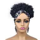Allyreetress (Grey Leopard Pattern, 1 B) - Short Afro Wigs for Black Women Afro Kinky Curly Wigs with Headbands Attached No Drawstring Leopard Short Headband Afro Puff Wigs for Black Women
