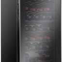 Ivation 28 Bottle Dual Zone Compressor Cooler Refrigerator w/Lock | Large Freestanding Cellar For Red, White, Champagne | 41f-64f Digital Temperature Control Fridge Glass Door Black