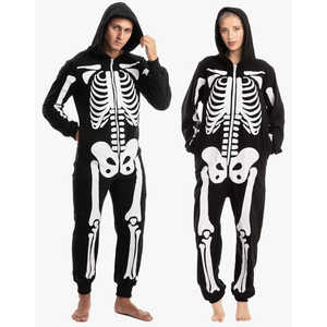 Spooktacular Creations Halloween Skeleton Costume, Unisex Skeleton Costume Jumpsuit for Adult Halloween Themed Parties, XL