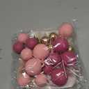 MEMOVAN 29pcs Flower Boho Cake Topper Ball Cake Decorations Hot Pink Gold Balls Palm Leaves Artificial Plants Cake Decor for Girl Bohemian Hot Pink Princess Theme Wedding Baby Shower Birthday Party