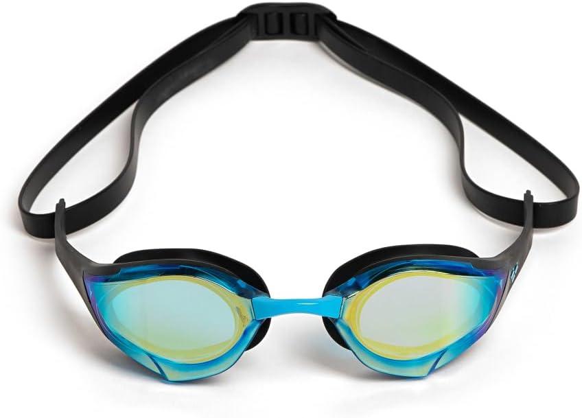ARENA Unisex Cobra Edge Swipe Anti-Fog Racing Swim Goggles for Men and Women Polycarbonate Mirror/Non-Mirror Lens (Aqua-black-black)