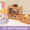 Dollhouse Furniture Set for Kids Toys Miniature Doll House Accessories Pretend Play Toys for Boys Girls & Toddlers Age 3+ with Living Room, Sofa, TV