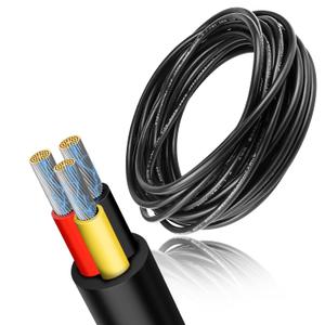 RESHAKE 16 Gauge 3 Conductor Electrical Wire, 49.2FT Low Voltage 16/3 Tinned Copper Stranded Wire, 16 AWG 3 Pin Black Wire Cable, Flexible Extension Cord for LED Lamp Lighting,Automotive