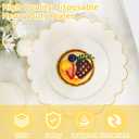 LIYH 100 Pcs Ivory Dessert Plates with Gold Rim- Ivory Plastic Plates 7.5" Disposable Scalloped Fancy Gold Plastic Plate,Baby Shower Cake Plate Party Suitable for Mothers Day