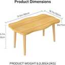 Cookie Coffee Table Low Table with 4 Solid Wood Sturdy Legs,Floor Table Desk for Sitting on The Floor,19.7"D x 31.5"W x 16"H Inches,Living Room/Toy room Furniture,Rental house Furniture (Natural)