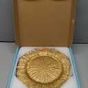 MAONAME Round 13" Gold Charger Plates, Set of 6, Reef Plate Chargers for Dinner Plates, Plastic Table Chargers for Wedding, Thanksgiving, Christmas