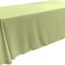 LA Linen Polyester Poplin Washable Rectangular Tablecloth, Stain and Wrinkle Resistant Table Cover 90x132, Fabric Table Cloth for Dinning, Kitchen, Party, Holiday 90 by 132-Inch, Sage