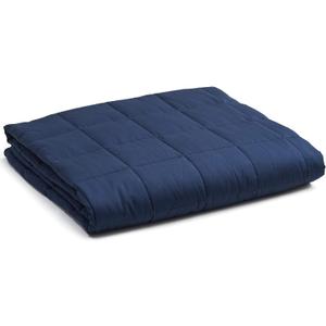 YnM Weighted Blanket,Heavy 100 Percent Oeko-Tex Certified Cotton Material, Bed Blanket for One Person of 190lbs, Ideal for Queen/King Bed (60x80 Inches, 20 Pounds, Navy)