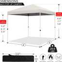 Northroad 8X8 FT Pop Up Canopy, Outdoor Instant Canopy Tent w/Carrying Bag, Portable Gazebo Shelter for Wedding Party,Commercial Event,Patio,Garden,Beach -White