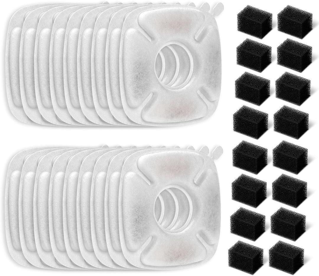 Brand 16 Pack Replacement Filters & 16 Pack Replacement Pre-Filter Sponges for Veken 95oz/2.8L Bellflower Pet Fountain Cat Water Fountain Dog Water Dispenser