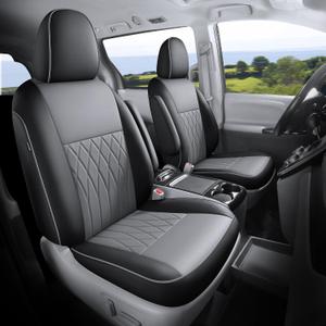Customized for Toyota Sienna Seat Covers 2011-2020 Sienna 8 Seats 3 Row, Leather Car Seat Covers Waterproof Seat Covers Full Set for Cars, Car Seat Protectors, Airbag Compatible(BlackGrey), Size: 2011-2020, 8 seat, 2nd Row 4/2/4 Split