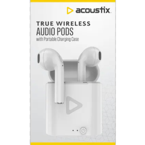 Acoustix True Wireless Audiobuds w/Charging Case - White