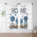 Famiffty Farmhouse Blue Hydrangea Window Curtains 42W X 63L Inches 2 Panels Rod Pocket Country Retro Vintage Home Sweet Rustic Elegant Window Drapes Treatment for Living Room Bedroom Home Decor