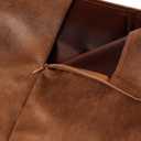 SOFIA'S CHOICE Women Faux Suede Skirt High Waist Ruched Asymmetrical Bodycon Mini Skirt Bronze Medium (Brown, M)