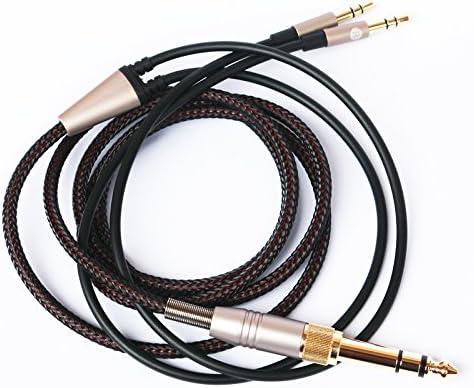 NEW NEOMUSICIA Replacement Cable Compatible with Hifiman HE4XX, HE-400i (The Latest Version with Both 3.5mm Plug) Headphones 3.5mm / 6.35mm to Dual 3.5mm Jack Male Cord 3meters/9.9ft