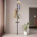 Coat Rack, Telescopic Free-Standing Clothes rack for Hanging Clothes, 70" - 125" Adjustable Floor to Ceiling Heavy Duty Garment clothing Rack, for Clothes Coats Easy to Assemble Black