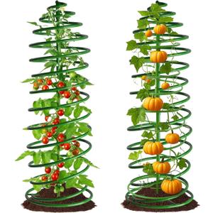 AMAGABELI GARDEN & HOME 2 Pack Tomato Cages for Garden Plant Support 42 Inch Stakes Metal Garden Climbing Plants Trellis Plants Vegetables Tower Potted Pea Bean Cucumber Flowers Outdoor