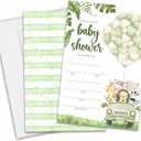 Jungle Baby Shower Invitations, 25 Jungle Animals Theme Invites With Envelopes For Baby Girl, Safari Invitations, Gender Reveal, Baby Shower Favor And Supplies-A05