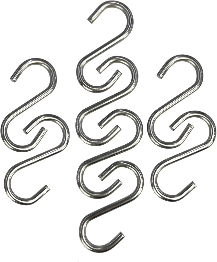 200Pcs 1 Inch Stainless Steel S Hook Curtain Hanging Connectors Mini S Shaped Hangers Ornament for DIY Jewelry Chain Hardware Pet Name Tag Lure and Assembly DIY Crafts Doll House Towel Hook Key Ring