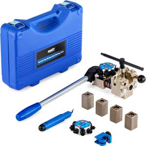 Orion Motor Tech Brake Line Flaring Tool Kit, 45 & 37 Degree Flaring Tool Set, Single Bubble Double Flare Tool Kit for Brake Lines, Professional Brake Flare Tool Kit for 3/16" 1/4" 5/16" 3/8" Tubes