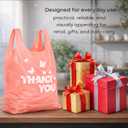 PINK Thank you bags, 100PCS T shirt bags, To Go Bags,Grocery bags, Reusable and Disposable,Perfect for Small Business,Take Out,Retails,11 inchx6 inchx21 inch(100),Large
