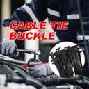 3 x 50Pcs Nylon Universal Cable Tie Buckle,Heavy Duty Self-Locking Zip Ties Holder,Multipurpose Plastic Cable Ties Tool,UV-Resistant Fasteners for Car Fender Trunk Repair,Home&Car Daily Repair