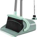 Ivandar Broom and Dustpan Set for Home, Dust pan with Long Handle, Broom with Dustpan Combo Set, for Home Kitchen Room Office Lobby Floor Use Upright Stand Up Sweeping (Gray&Green)