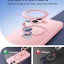 FNTCASE for iPhone 16 Plus Case: [360 Spin Magnetic Stand] [Compatible with Magsafe] [Screen Protector] Translucent Matte Military Grade Shockproof Full Camera Protective Phone Cover - Pink