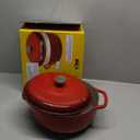 Lodge Essential Enamel Cast Iron Dutch Oven - Perfect for Bread Baking, Braising, Marinating & Slow Cooking - Features Moisture-Sealing Lid & Dual Handles - Kitchen Essentials - 6 Quarts - Island Spice Red