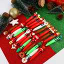24 Style Christmas Pens Bulk, Multicolor 4 in 1 Christmas Pens, Mini Xmas Tree Wreath Stocking Ballpoint Pen, Stocking Stuffers Cute Winter Pen Bulk for Colleagues, Families, 24Pcs