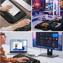 3-in-1 Ergonomic Keyboard Stand with Wrist Rest & Mouse Pad Set, Comfy Keyboard Riser Holder Soft Mousepad with Massage Design, Memory Foam and Non-Slip PU Base for Pain Relief, Black
