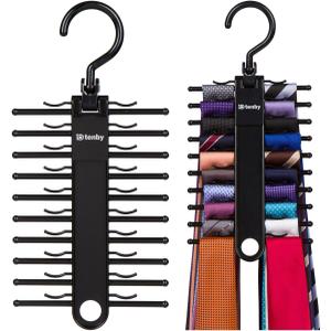 2-Pack Black Tie Rack, Organizer, Hanger, Holder - Affordable Ti.