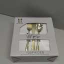 WDF 120 Pieces Gold Plastic Silverware - Disposable Flatware Set - Heavy Duty Plastic Cutlery - Silverware Includes 40 Forks, 40 Spoons, 40 Knives for Party/Wedding/Birthday/Valentine's Day