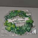 Wooden St. Patrick's Day Decoration Shamrock Door Wreath for Front Door Sign Wall Signs Shamrock Clover Spring Decoration, Irish Sign Welcome Hanging for Home Decor Party Outdoor Indoor Supply